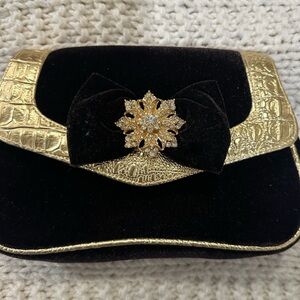 Kate Landry Brown Velvet Belt with Gold Accent